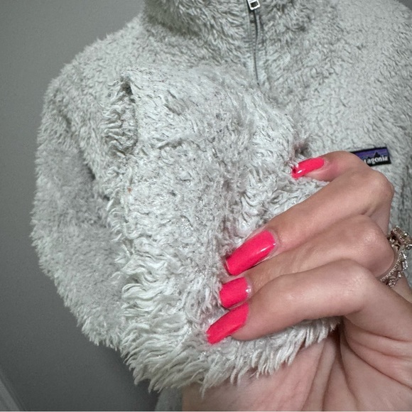 Patagonia Los Gatos Full Zip Jacket Sherpa Gray Medium Fur Fuzzy Sherpa - Picture 7 of 8